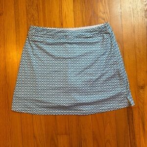 Blue Patterned Mini Skirt Athletic Tennis Skort Women’s Size L